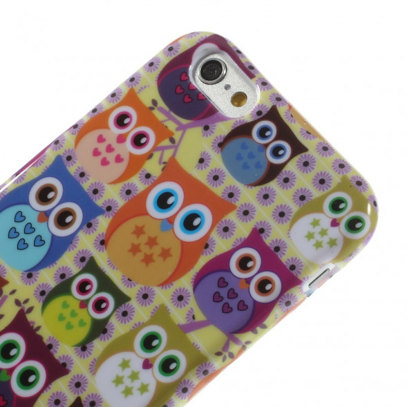 TPU Чехол накладка с рисунком для iPhone 6, 6S (Много сов)