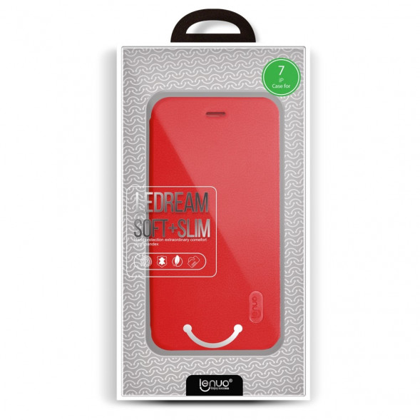 Чехол книжкой LENUO для iPhone 7 (Красный)