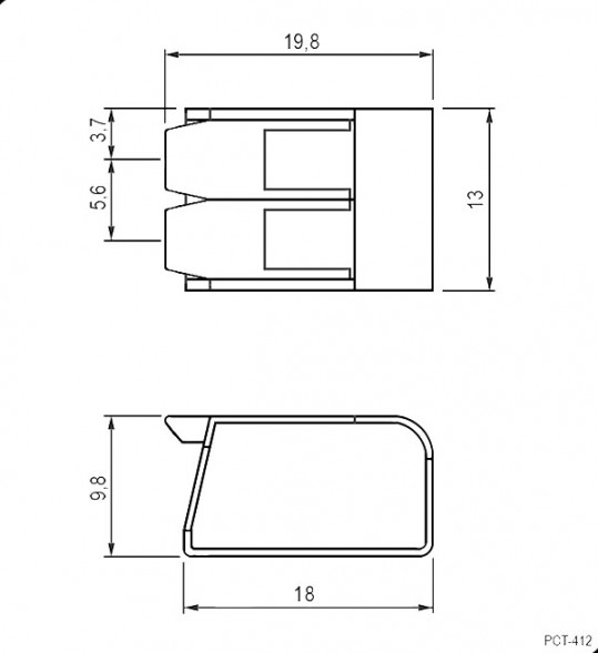 PCT-412 blue Зажим-клемма соединительная на 2 провода