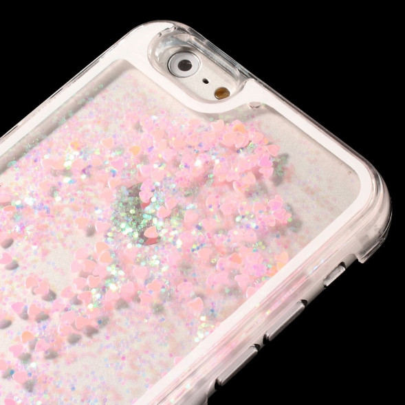 Пластиковый чехол с блесками для iPhone 6 / 6s (розовый)
