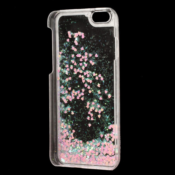 Пластиковый чехол с блесками для iPhone 6 / 6s (розовый)