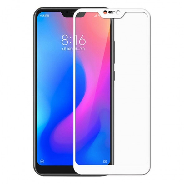 Защитное стекло 3D для Xiaomi Mi A2 Lite, Redmi 6 Pro (белый)