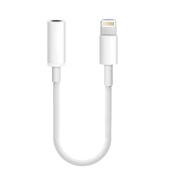 Переходник AUX Jack 3,5mm - Apple iPhone 8 pin 0.12м (белый)