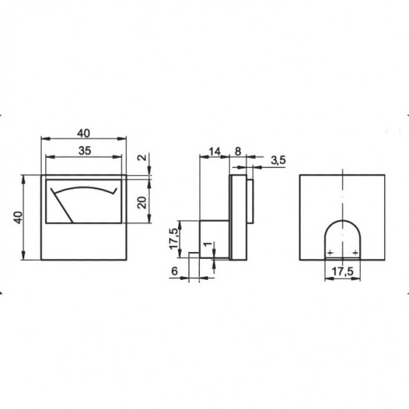 Вольтметр 150В (40х40) щитовой постоянного тока