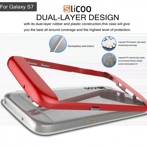 Чехол накладка Slicoo для Samsung Galaxy S7 (SM-G930) (Красный)