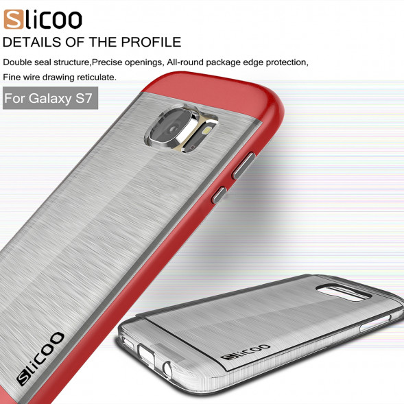 Чехол накладка Slicoo для Samsung Galaxy S7 (SM-G930) (Красный)