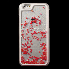 Пластиковый чехол с блесками для iPhone 6 / 6s (красный)