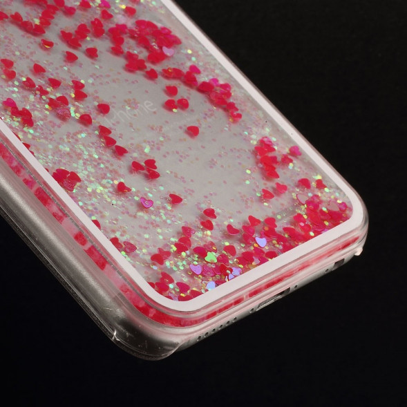 Пластиковый чехол с блесками для iPhone 6 / 6s (красный)