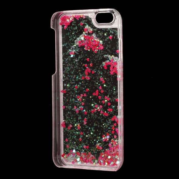 Пластиковый чехол с блесками для iPhone 6 / 6s (красный)