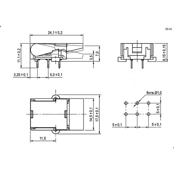 SX-04(SX-A1-YS) Кнопка микропереключатель