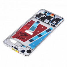 Рамка дисплея для Huawei P30 Lite (MAR-LX1M), Nova 4e (MAR-AL00) (48 Mp) (средняя часть в сборе) (Белая)