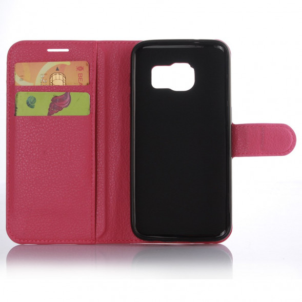 Чехол книжка с визитницей для Samsung Galaxy S7 Edge G935 (Малиновый)