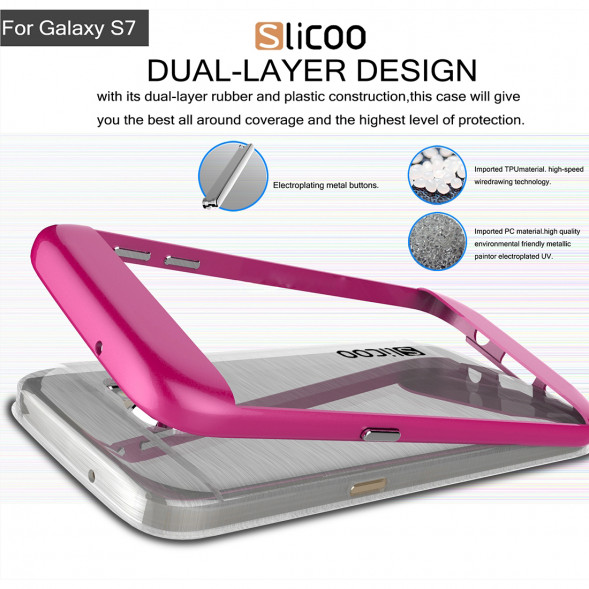 Чехол накладка Slicoo для Samsung Galaxy S7 (SM-G930) (Малиновый)