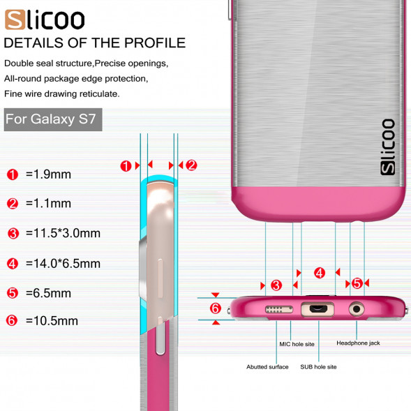 Чехол накладка Slicoo для Samsung Galaxy S7 (SM-G930) (Малиновый)