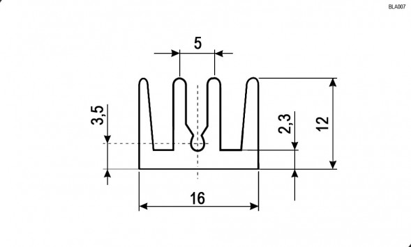 BLA007-50 Радиатор ребристый (черный)