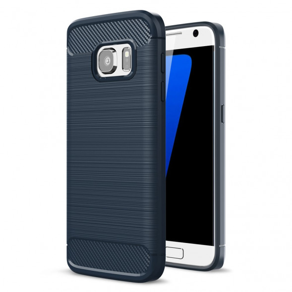 Чехол Carbon Fibre для Samsung Galaxy S7 SM-G930 (темно-синий)
