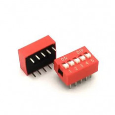 DS-05 (SWD1-5) 5 pin DIP переключатель красный шаг 2.54мм