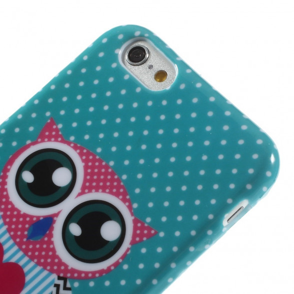 TPU Чехол накладка с рисунком для iPhone 6, 6S (Сова и сердце)