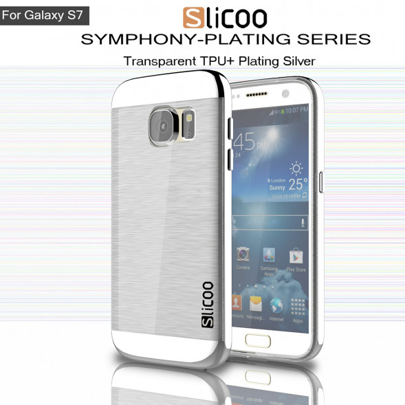 Чехол накладка Slicoo для Samsung Galaxy S7 (SM-G930) (Серебристый)