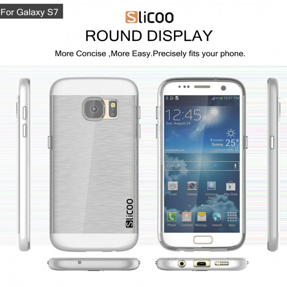 Чехол накладка Slicoo для Samsung Galaxy S7 (SM-G930) (Серебристый)