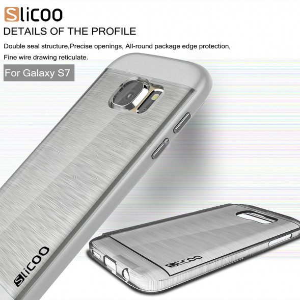 Чехол накладка Slicoo для Samsung Galaxy S7 (SM-G930) (Серебристый)
