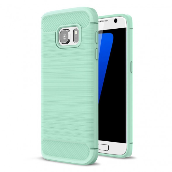 Чехол Carbon Fibre для Samsung Galaxy S7 SM-G930 (зеленый)