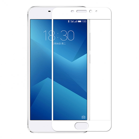 Защитное стекло для Meizu M5 Note на весь экран (белый)