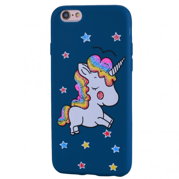 Чехол с единорогом для iPhone 6 / 6S (синий)