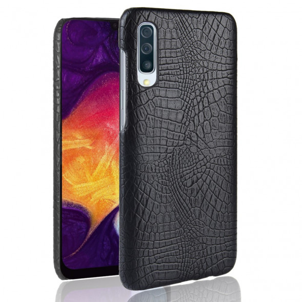 Чехол под крокодиловую кожу для Samsung Galaxy A50 (черный)