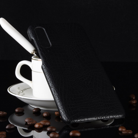 Чехол под крокодиловую кожу для Samsung Galaxy A50 (черный)