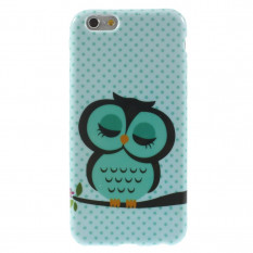 TPU Чехол накладка с рисунком для iPhone 6, 6S (Спящая сова)
