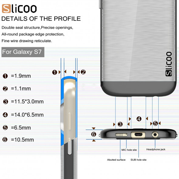 Чехол накладка Slicoo для Samsung Galaxy S7 (SM-G930) (Черный)