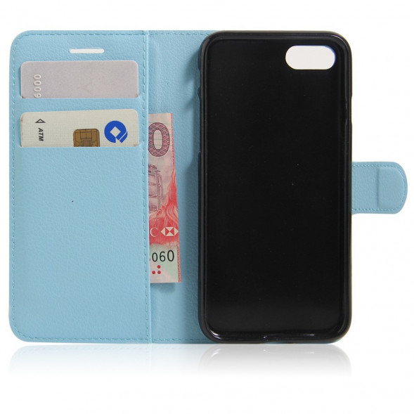 Чехол книжкой с визитницей для iPhone 7 (Голубой)