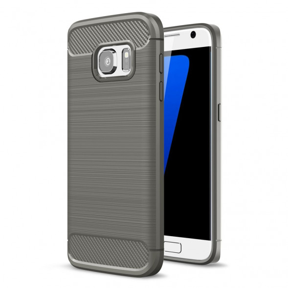 Чехол Carbon Fibre для Samsung Galaxy S7 SM-G930 (серый)