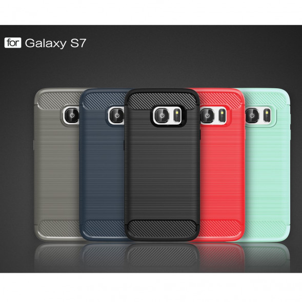 Чехол Carbon Fibre для Samsung Galaxy S7 SM-G930 (серый)
