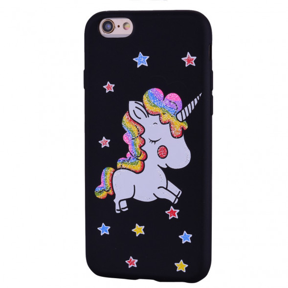 Чехол с единорогом для iPhone 6 / 6S (черный)