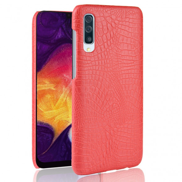 Чехол под крокодиловую кожу для Samsung Galaxy A50 (красный)