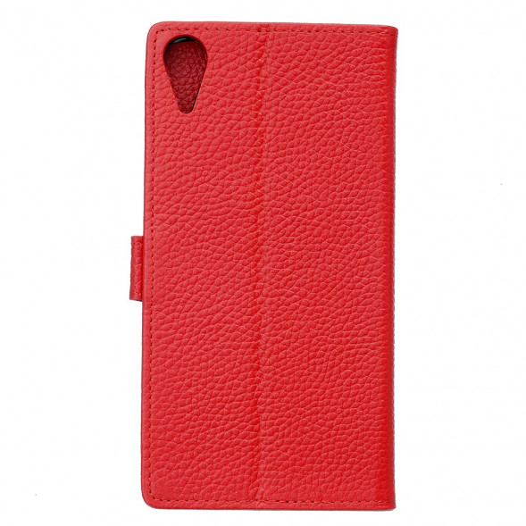 Кожаный чехол книжка с визитницей для HTC Desire 828 (Красный)
