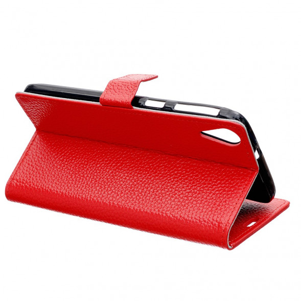 Кожаный чехол книжка с визитницей для HTC Desire 828 (Красный)