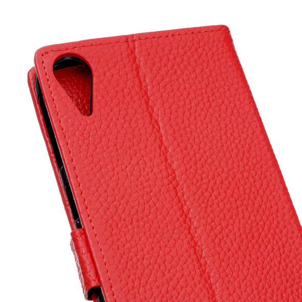 Кожаный чехол книжка с визитницей для HTC Desire 828 (Красный)