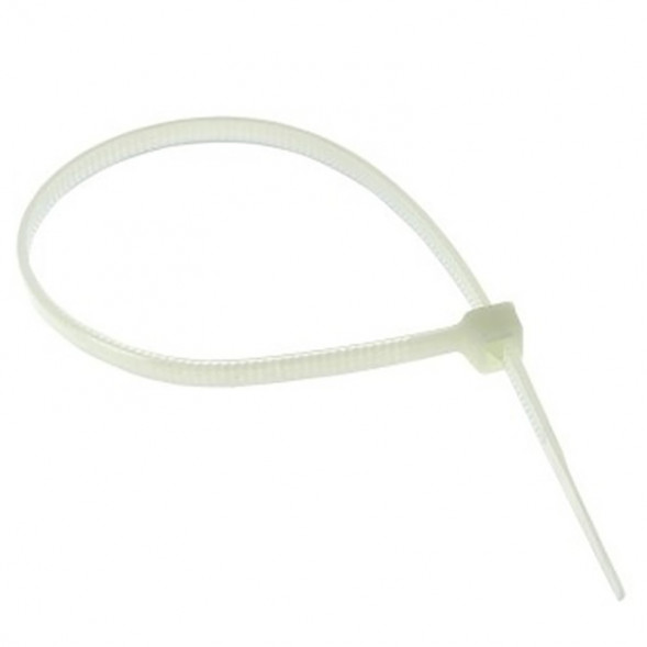 4.8X400 white (100шт) Хомут стяжка кабельная нейлоновая неразъемная