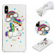 TPU Чехол с единорогом для iPhone 10 X (белый)