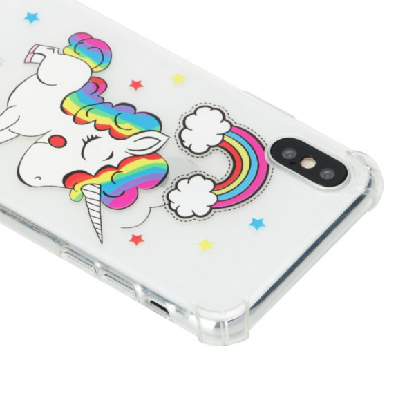 TPU Чехол с единорогом для iPhone 10 X (белый)