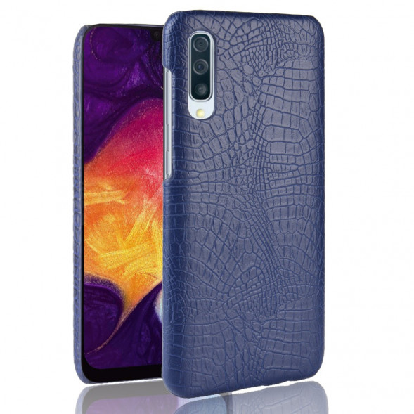 Чехол под крокодиловую кожу для Samsung Galaxy A50 (синий)