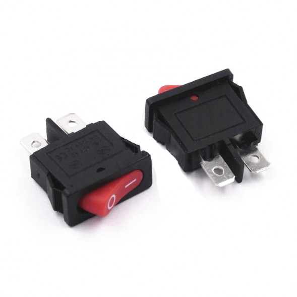 Переключатель ON-OFF 6A 250VAC 2Pin KCD1-110 10x22мм (красная клавиша)