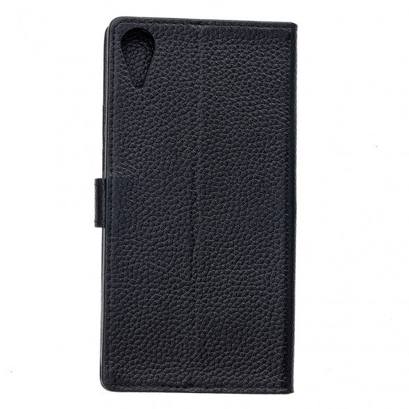 Кожаный чехол книжка с визитницей для HTC Desire 828 (Черный)