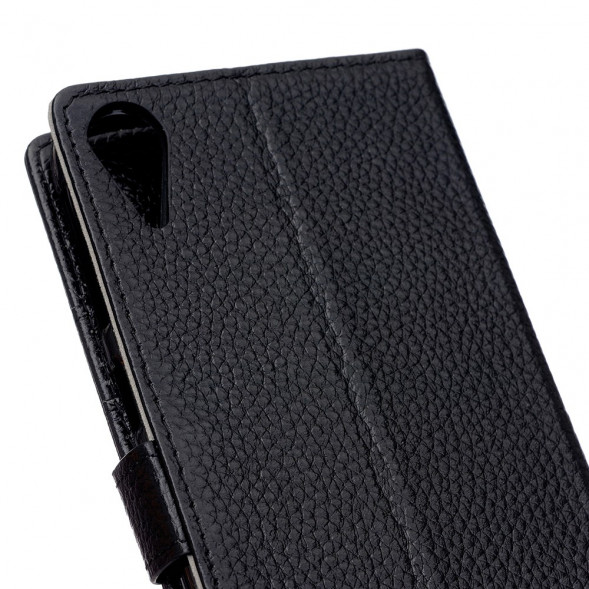 Кожаный чехол книжка с визитницей для HTC Desire 828 (Черный)