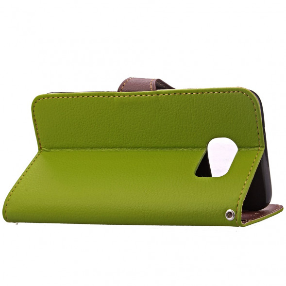 Чехол книжка с застежкой цветок для Samsung Galaxy S7 Edge G935 (Зеленый)