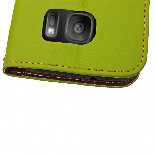 Чехол книжка с застежкой цветок для Samsung Galaxy S7 Edge G935 (Зеленый)