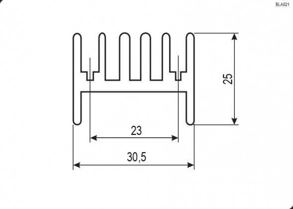 BLA021-25 Радиатор ребристый (черный)